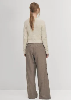 Deli Ecrufarbener Strickpullover