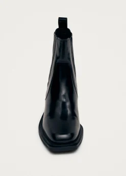 Denver Schwarze Leder Stiefeletten