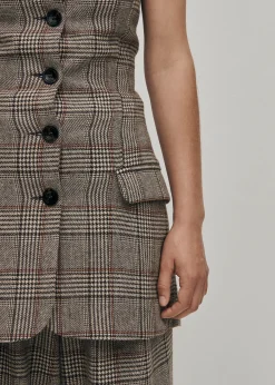 Deva Checks Brown Vest