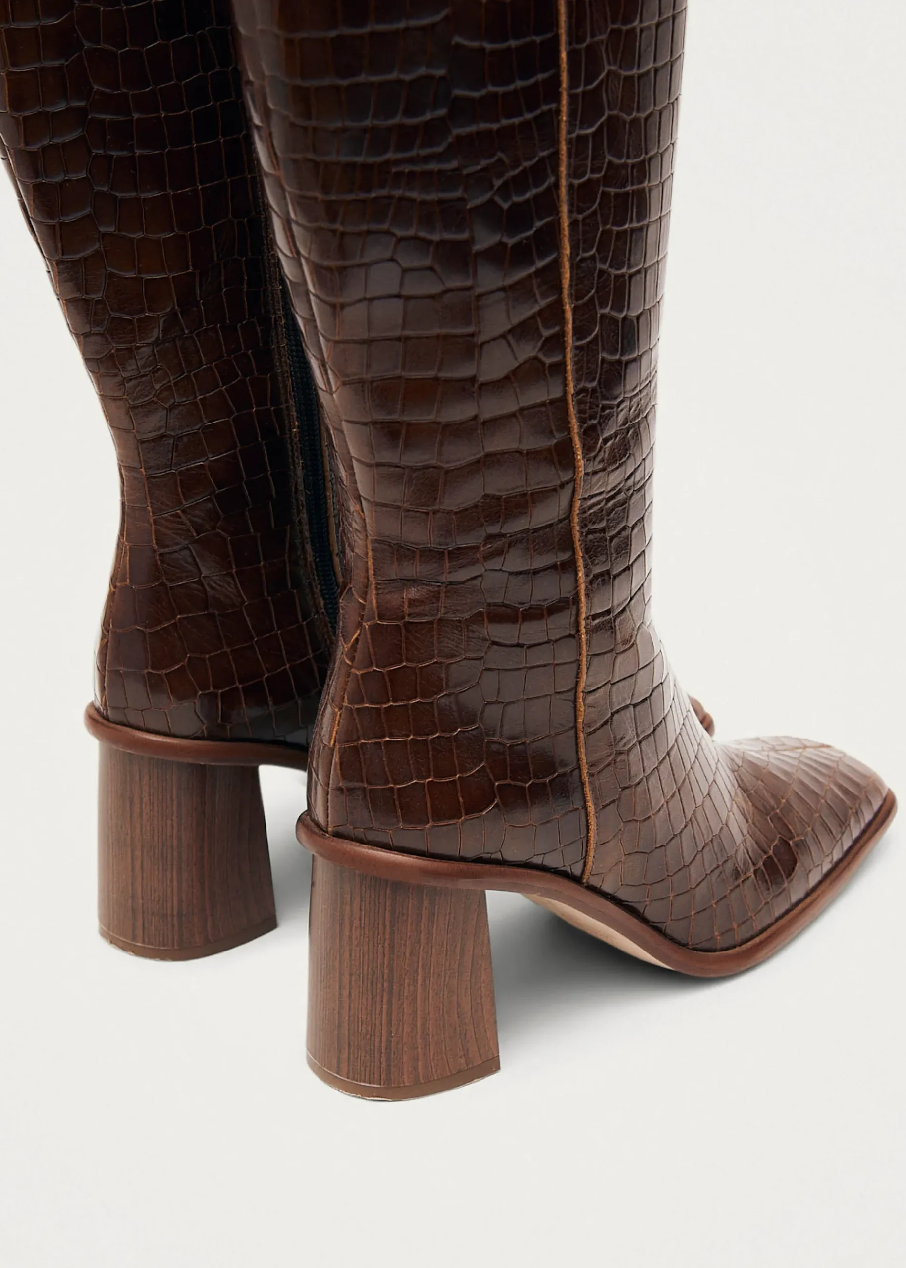 East Croco Braune Lederstiefel
