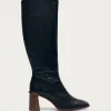 East Schwarze Lederstiefel