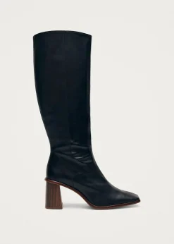 East Schwarze Lederstiefel