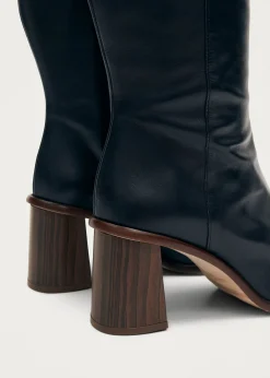 East Schwarze Lederstiefel
