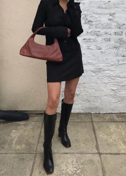 East Schwarze Lederstiefel