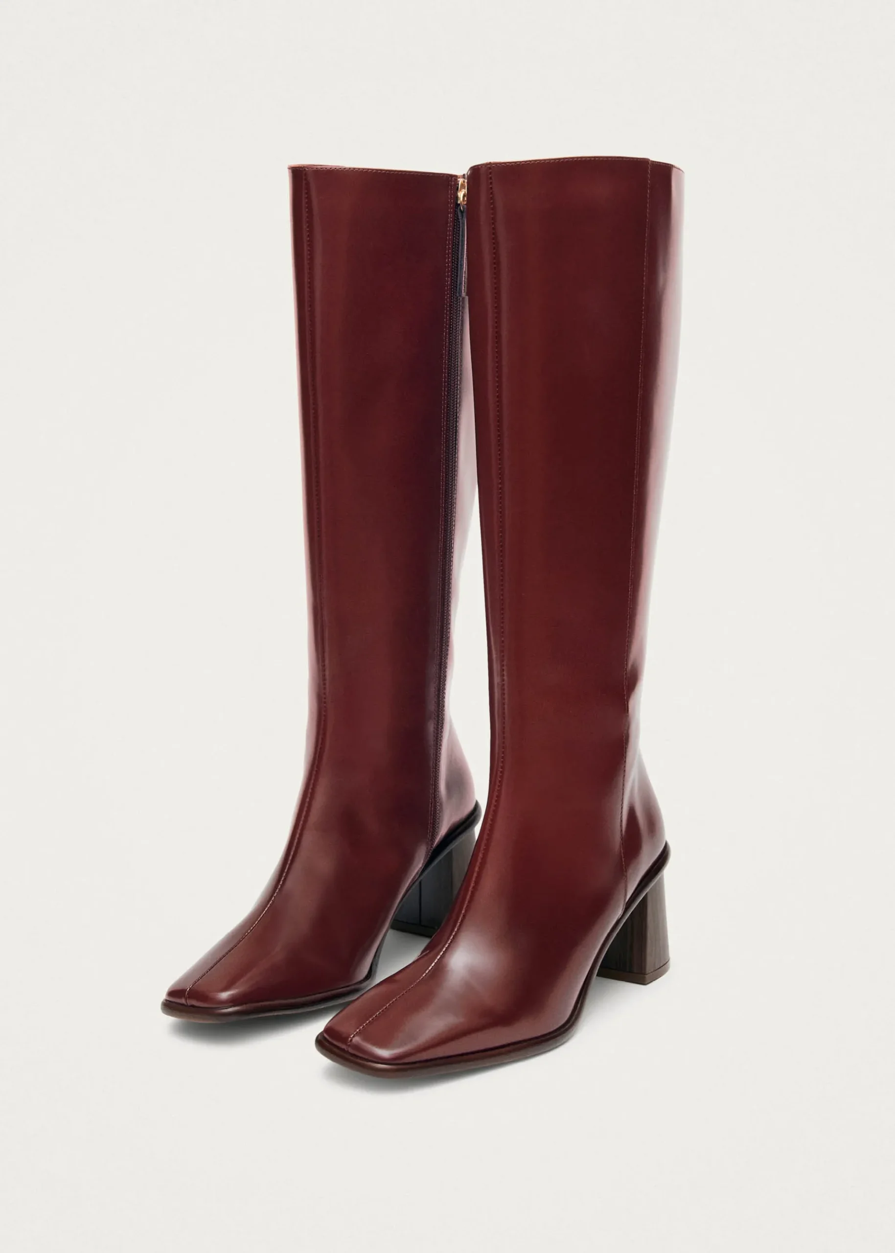 East Sleek Burgunder Lederstiefe