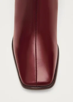 East Sleek Burgunder Lederstiefe