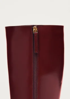 East Sleek Burgunder Lederstiefe