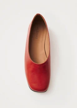 Edie Rote Leder Ballerinas