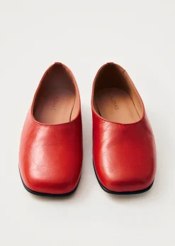 Edie Rote Leder Ballerinas
