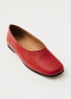 Edie Rote Leder Ballerinas