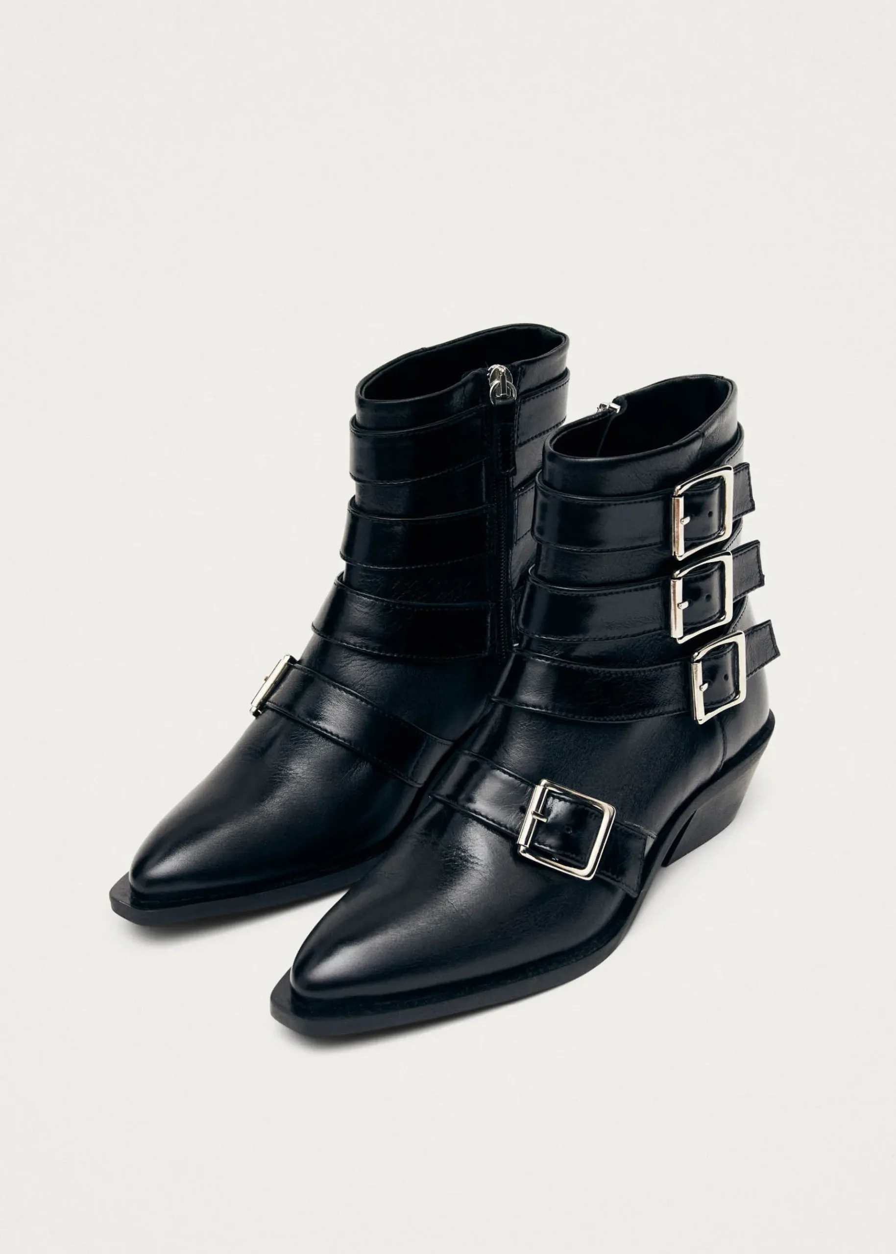 Eras Schwarze Lederstiefeletten