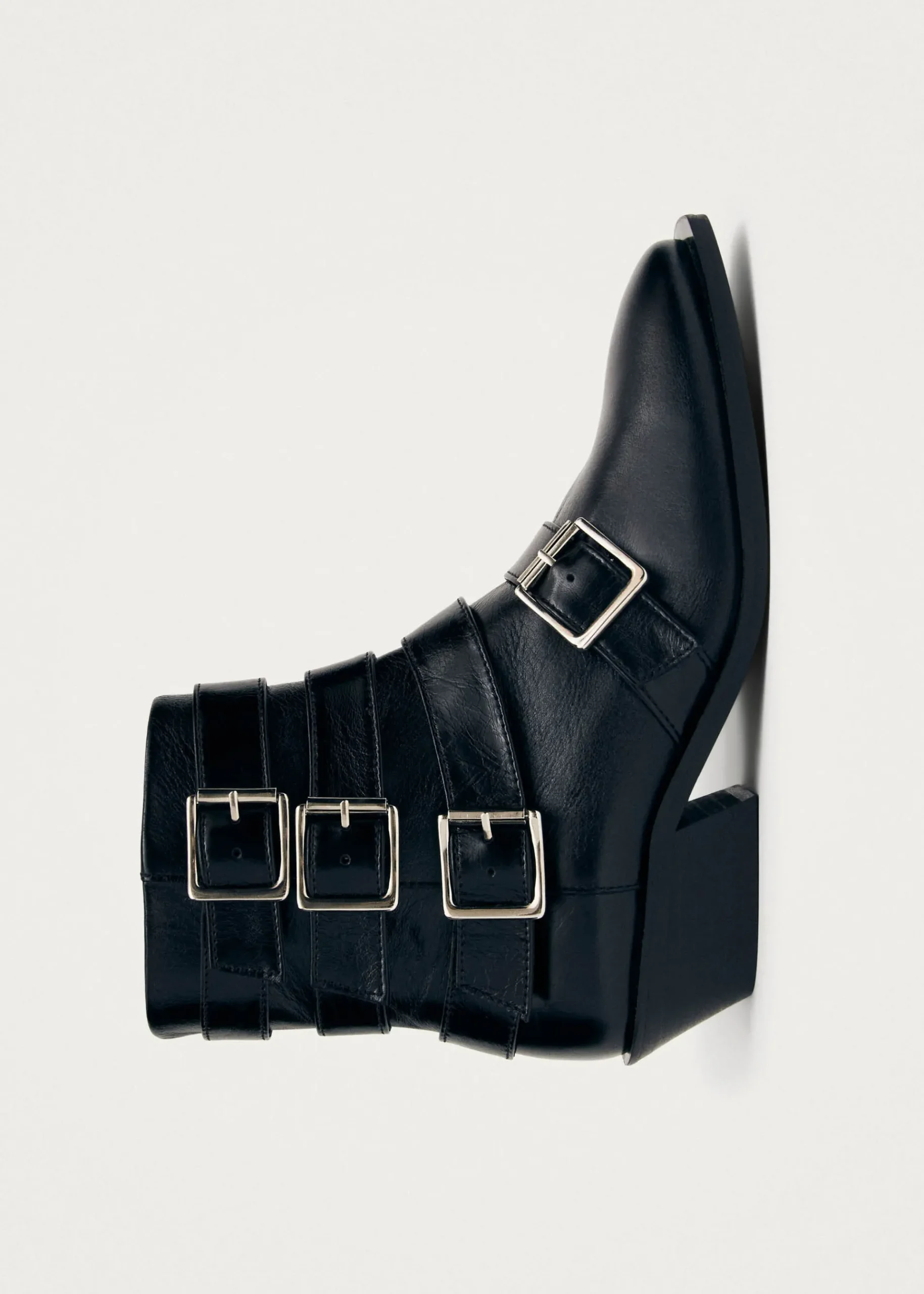 Eras Schwarze Lederstiefeletten