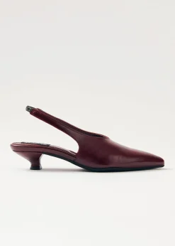 Eros Burgundderrote Leder Pumps