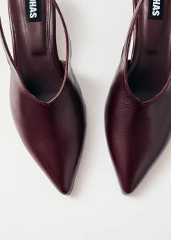 Eros Burgundderrote Leder Pumps