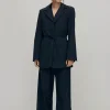 Geri Marineblauer Nadelstreifen-Blazer