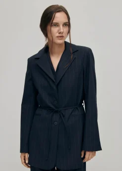 Geri Marineblauer Nadelstreifen-Blazer