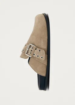 Halia Beige Wildleder Clogs