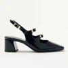 Hanna Schwarze Vegane Slingback-Pumps