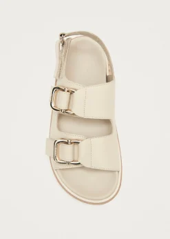 Harper Ledersandalen in Weiß Elfenbein