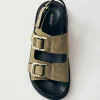 Harper Suede Khaki Leather Sandals