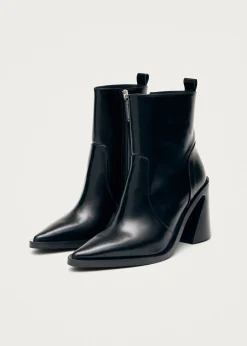 Haylo Schwarze Lederstiefeletten