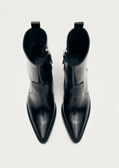 Haylo Schwarze Lederstiefeletten