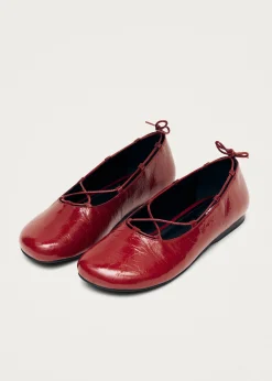 Hollis Onix Red Leather Ballet Flats