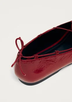 Hollis Onix Red Leather Ballet Flats