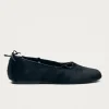 Hollis Soft Black Leather Ballet Flats