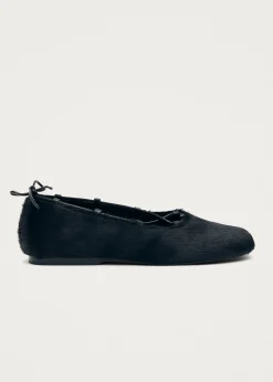 Hollis Soft Black Leather Ballet Flats