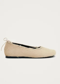 Hollis Soft Cream Leather Ballet Flats
