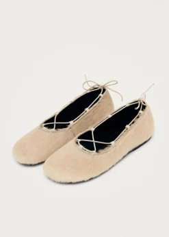 Hollis Soft Cream Leather Ballet Flats