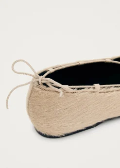 Hollis Soft Cream Leather Ballet Flats