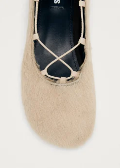 Hollis Soft Cream Leather Ballet Flats