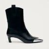 Hudson Shimmer Schwarze Cowboystiefel mit silbernen Spitzen