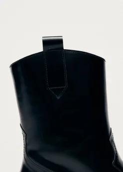 Hudson Shimmer Schwarze Cowboystiefel mit silbernen Spitzen