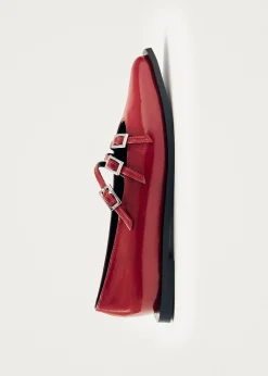 Jive Onix Rote Leder Ballerinas