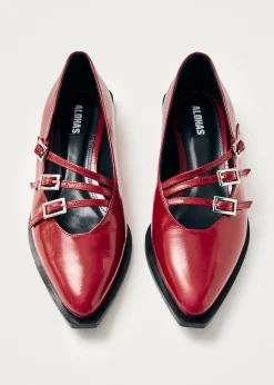 Jive Onix Rote Leder Ballerinas