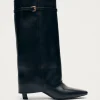 Kaia Schwarze Lederstiefel
