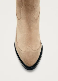 Liberty Cowboystiefel aus Beigem Wildleder