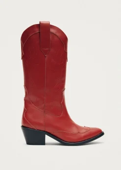 Liberty Rote Cowboystiefel aus Leder