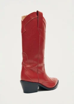 Liberty Rote Cowboystiefel aus Leder