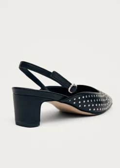 Lindy Schwarze Lederpumps