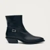 Lizzie Schwarze Leder Stiefeletten