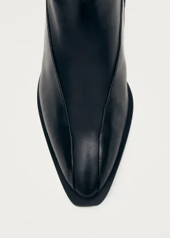 Lizzie Schwarze Leder Stiefeletten