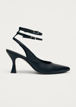 Louise Schwarze Lederpumps