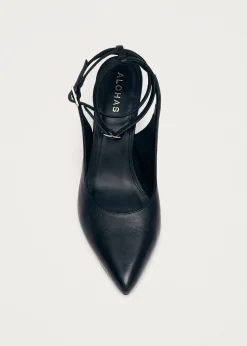 Louise Schwarze Lederpumps