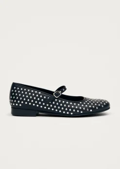 Lucien Schwarze Leder Ballerinas
