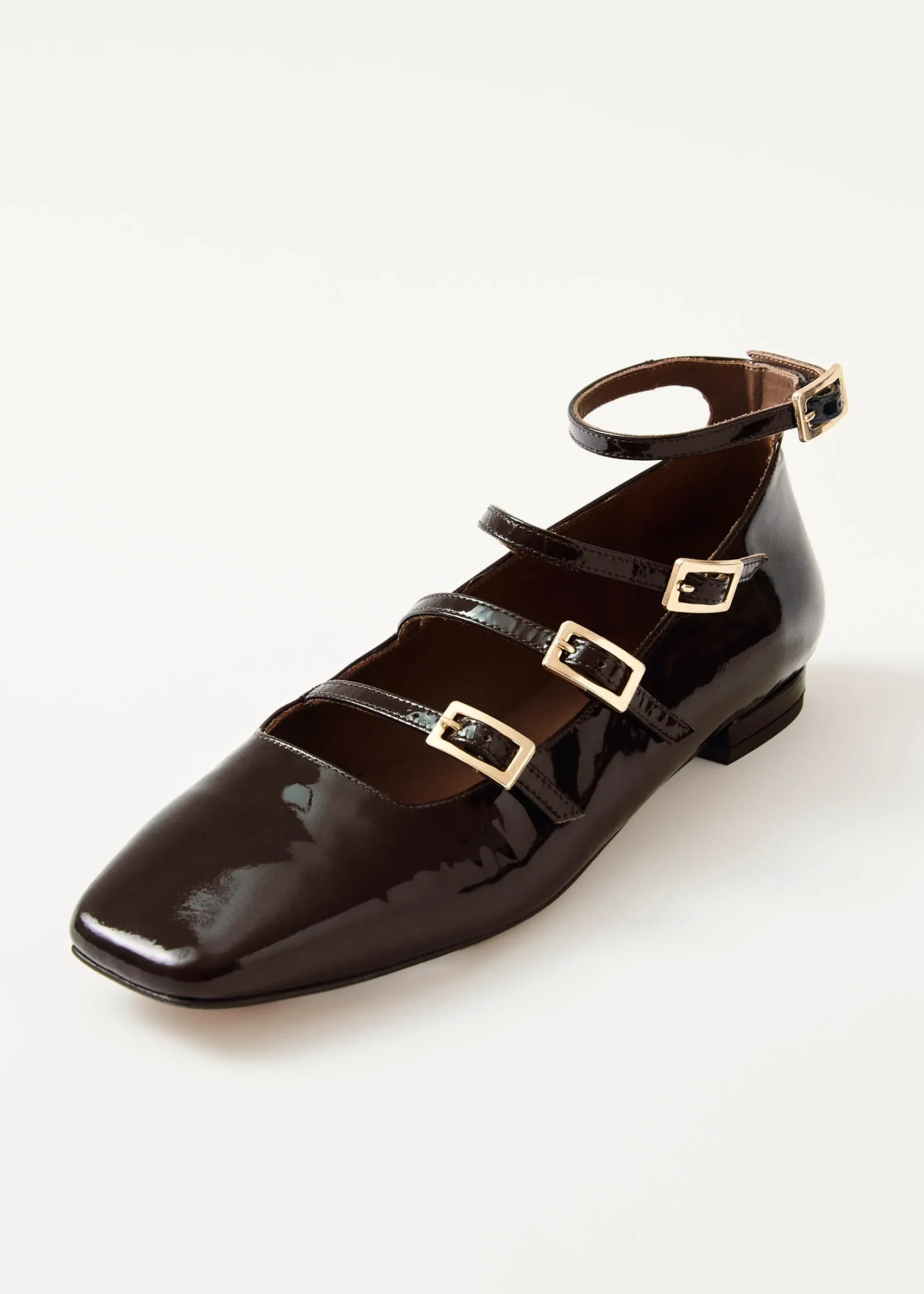 Luke Braune Mary Jane Ballerinas aus Lackleder