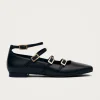 Luke Schwarze Mary Jane Ballerinas aus Leder
